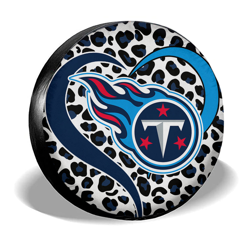 Tennessee Titans Spare Tire Cover Custom Leopard Heart For Fans - Gearcarcover - 3