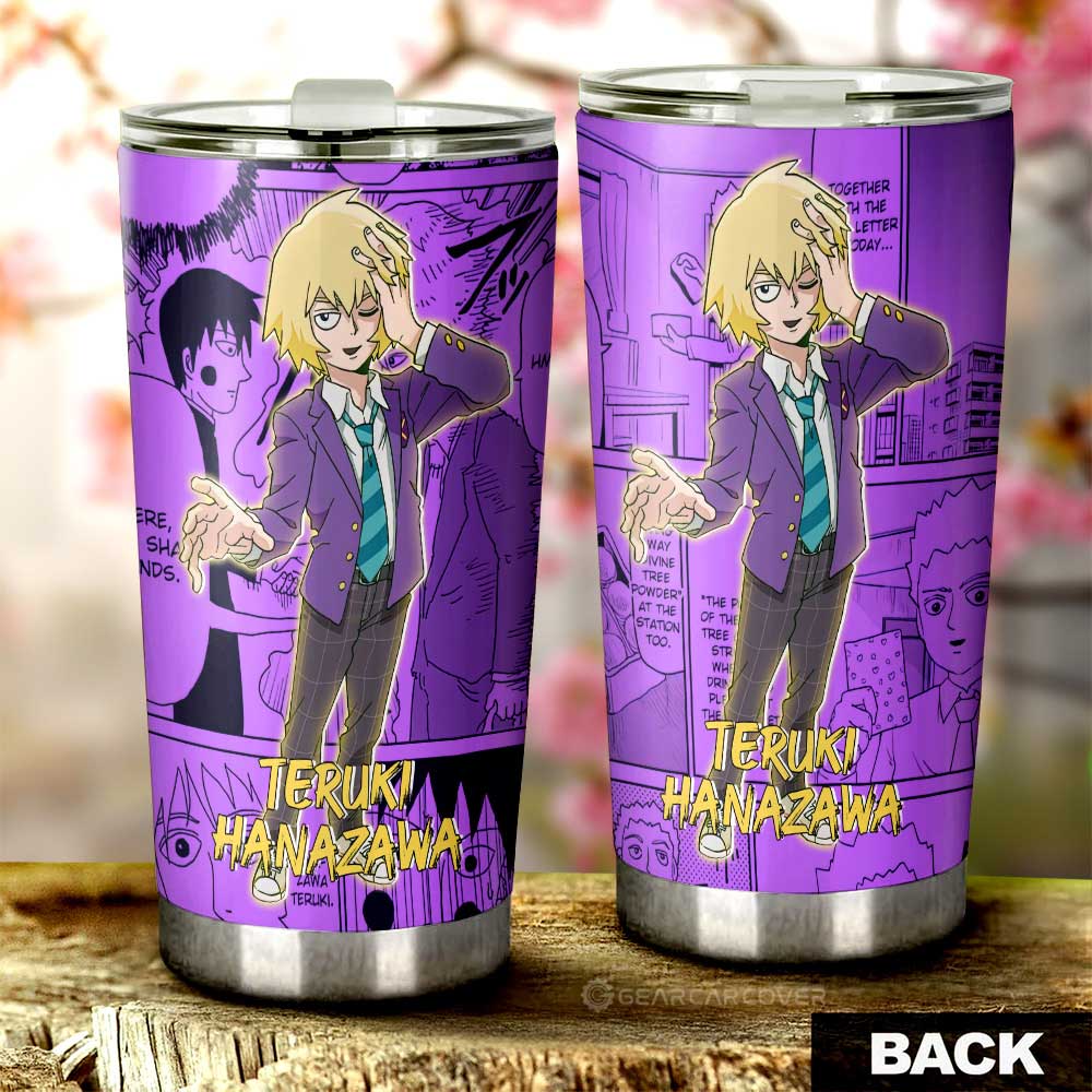 Teruki Hanazawa Tumbler Cup Custom Mob Pyscho 100 Anime Mix Manga - Gearcarcover - 3