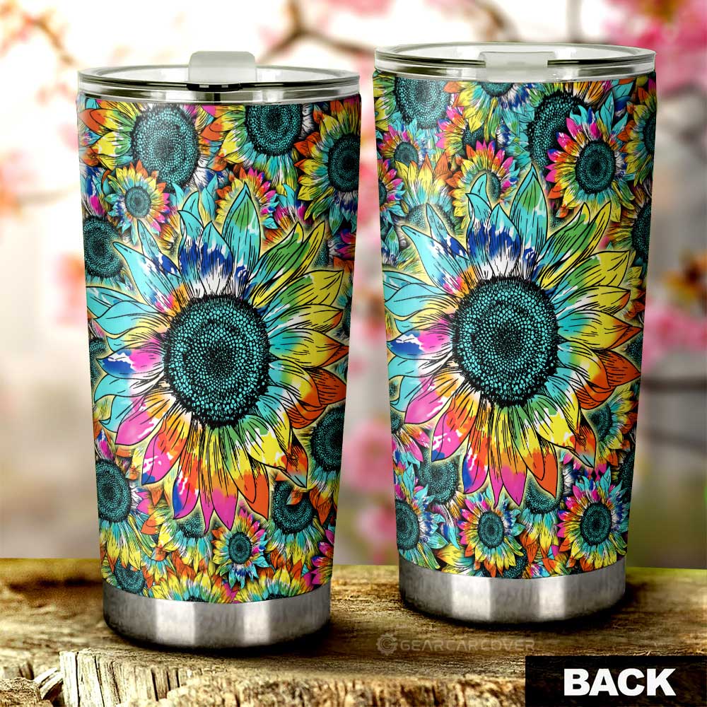 Tie Dye Sunflower Tumbler Cup Custom Car Decoration - Gearcarcover - 3