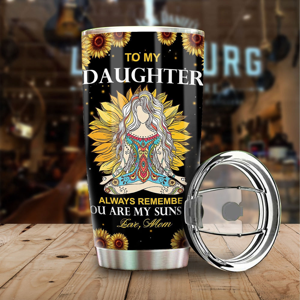 To My Daughter Tumbler Cup Custom My Sunshine Car Accessories - Gearcarcover - 3
