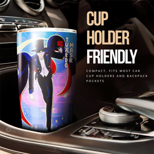 Tuxedo Mask Tumbler Cup Custom Sailor Moon Anime Car Interior Accessories - Gearcarcover - 2