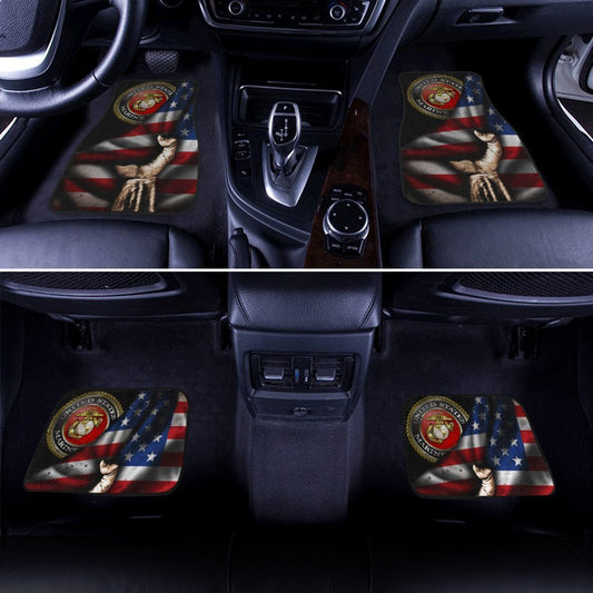 US Marine Corps Car Floor Mats Custom American Flag Car Accessories - Gearcarcover - 2