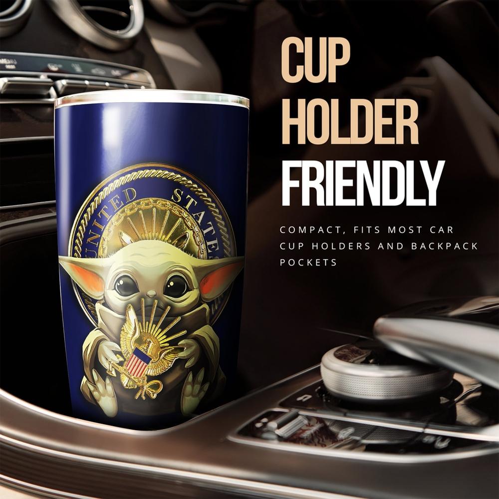 USN Tumbler Cup Baby Yoda U.S Navy Stainless Steel - Gearcarcover - 2