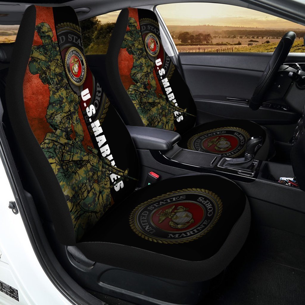 U.S Marine Corps Car Seat Covers Custom USMC Car Accessories - Gearcarcover - 3