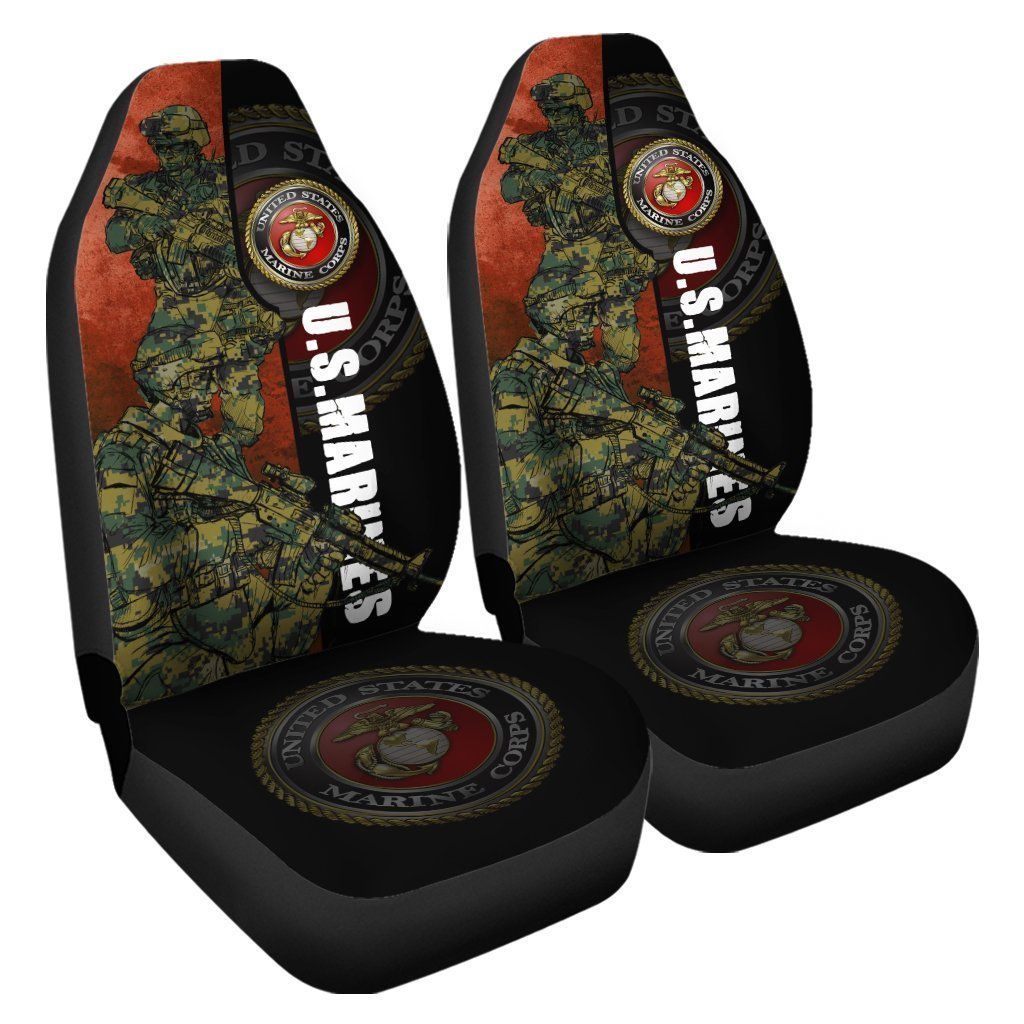 U.S Marine Corps Car Seat Covers Custom USMC Car Accessories - Gearcarcover - 4