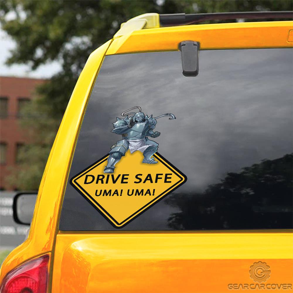 Uma Uma Elric Alphonse Warning Car Sticker Custom Fullmetal Alchemist Anime Car Accessories - Gearcarcover - 3