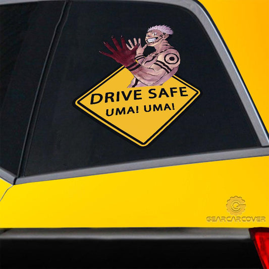 Uma Uma Ryomen Sukuna Warning Car Sticker Custom Jujutsu Kaisen Anime Car Accessories - Gearcarcover - 2