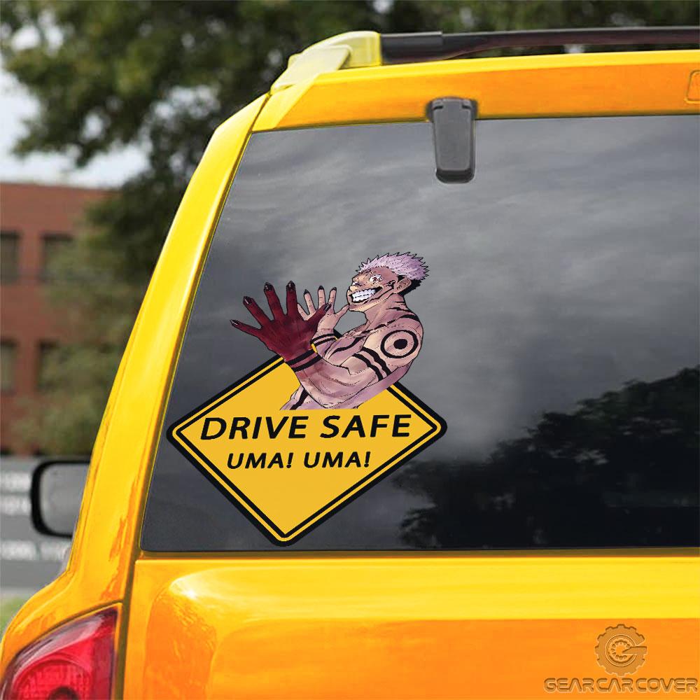 Uma Uma Ryomen Sukuna Warning Car Sticker Custom Jujutsu Kaisen Anime Car Accessories - Gearcarcover - 3