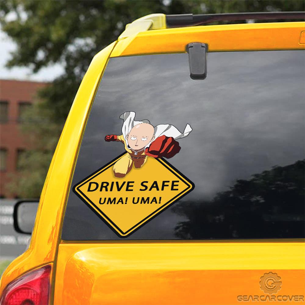 Uma Uma Saitama Warning Car Sticker Custom One Punch Man Anime Car Accessories - Gearcarcover - 3