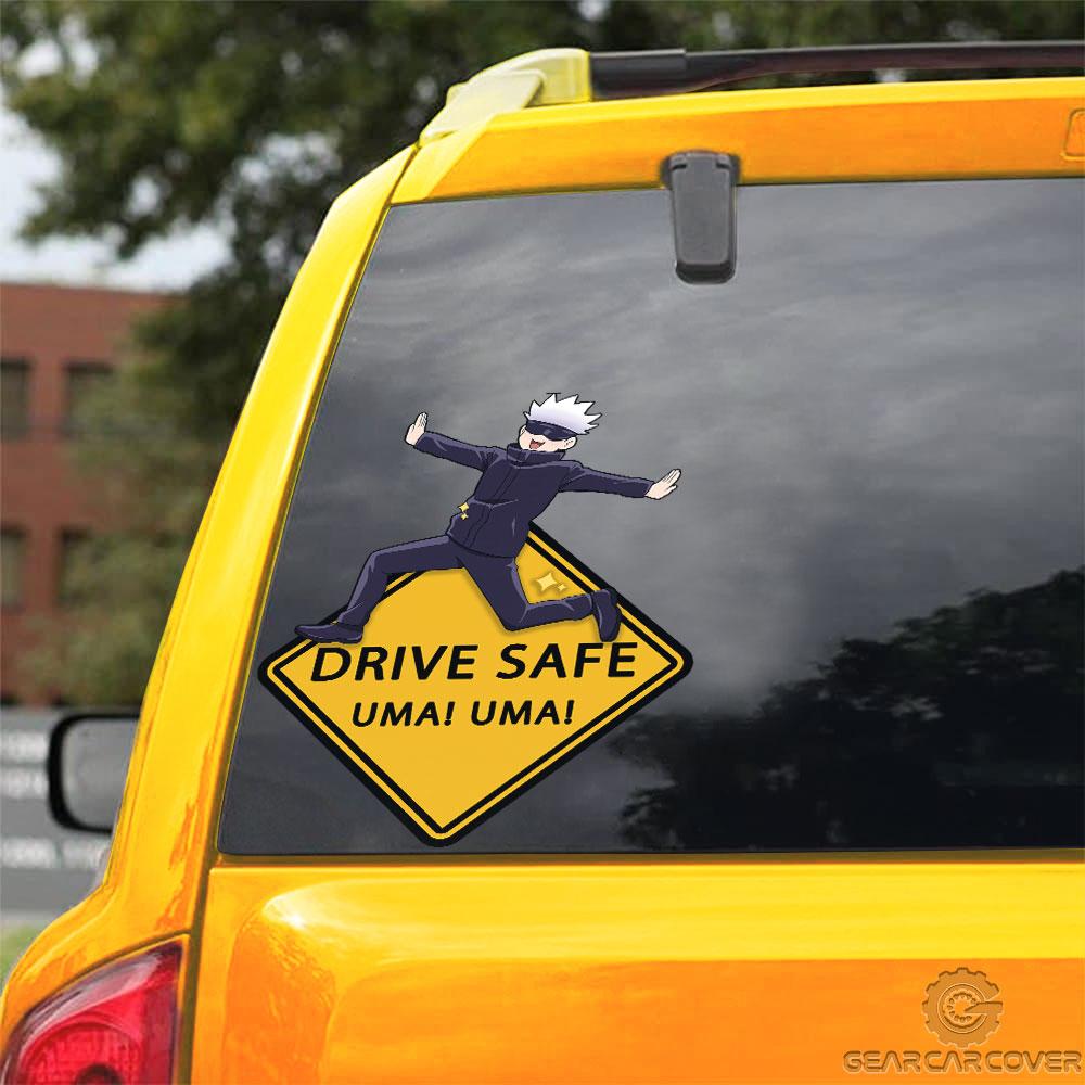 Uma Uma Satoru Gojo Warning Car Sticker Custom Jujutsu Kaisen Anime Car Accessories - Gearcarcover - 3