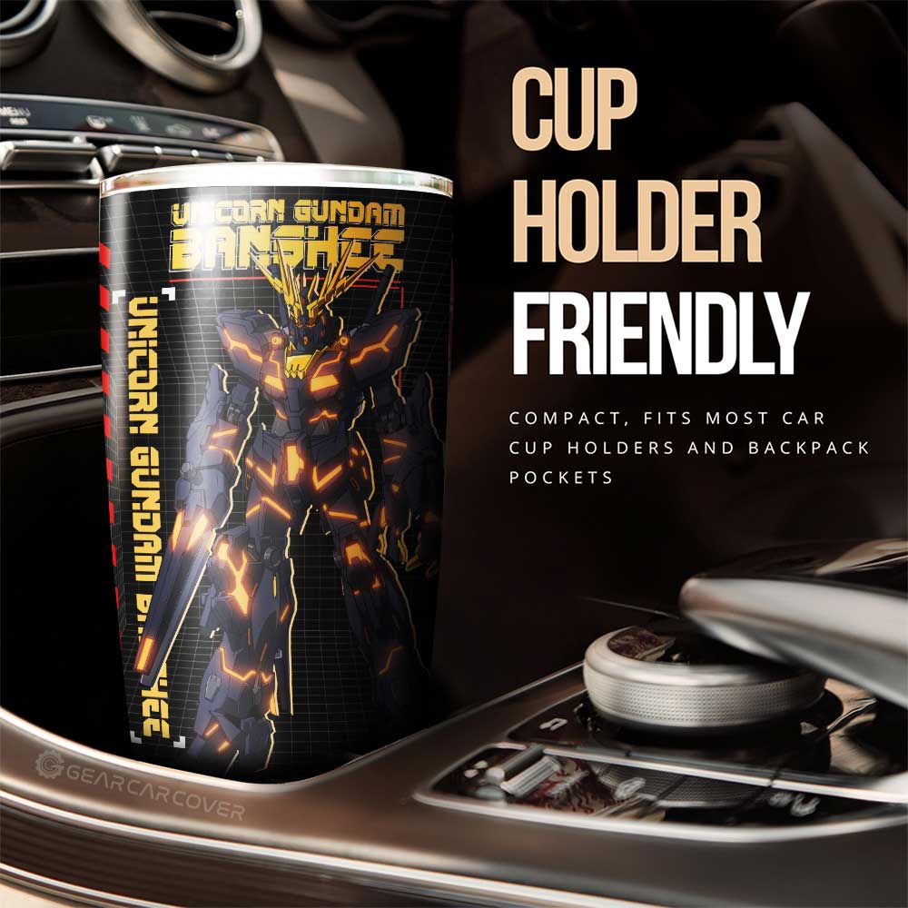 Unicorn Gundam Banshee Tumbler Cup Custom Gundam Anime Car Interior Accessories - Gearcarcover - 2