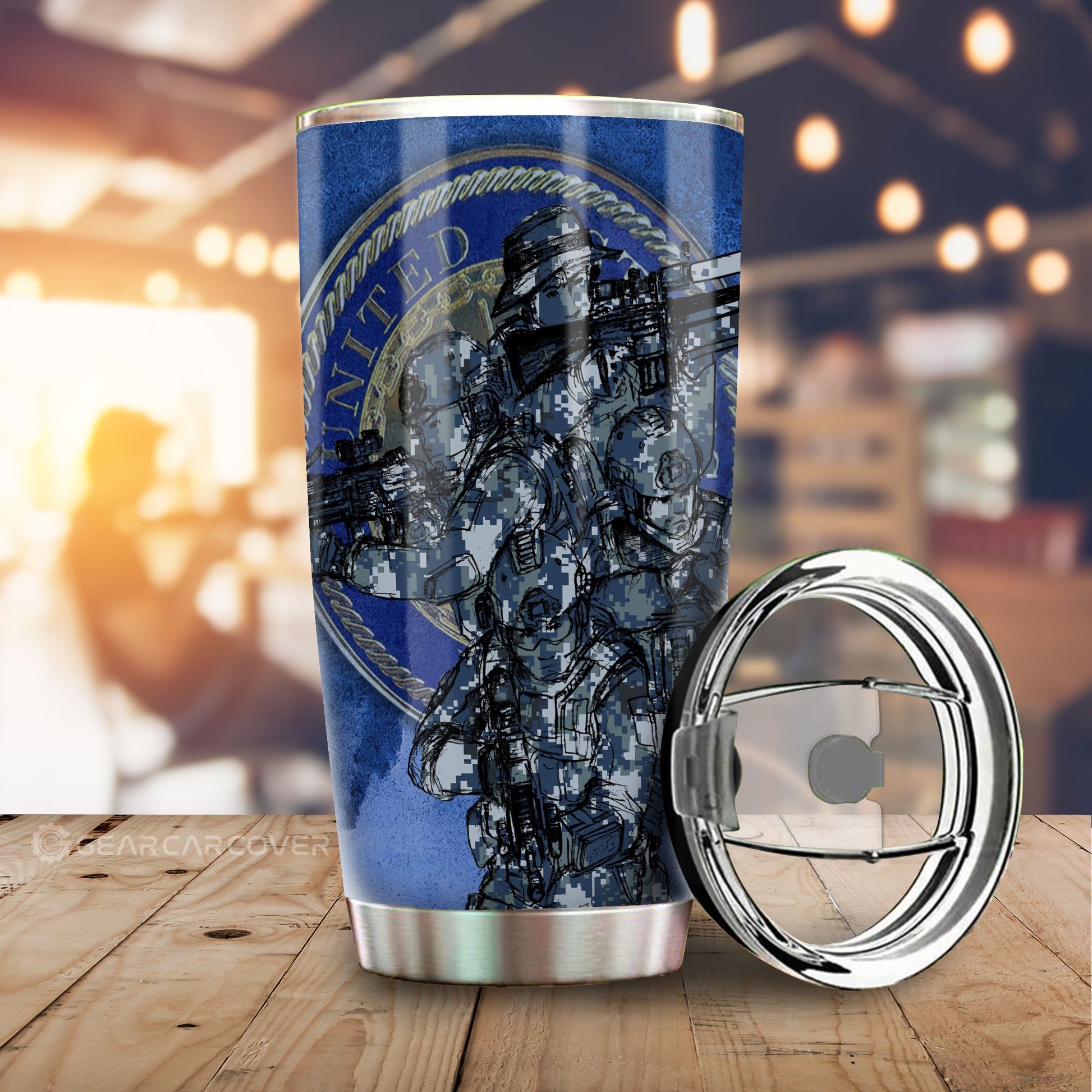 United States Navy Tumbler Cup Custom US Military Car Accessories - Gearcarcover - 1