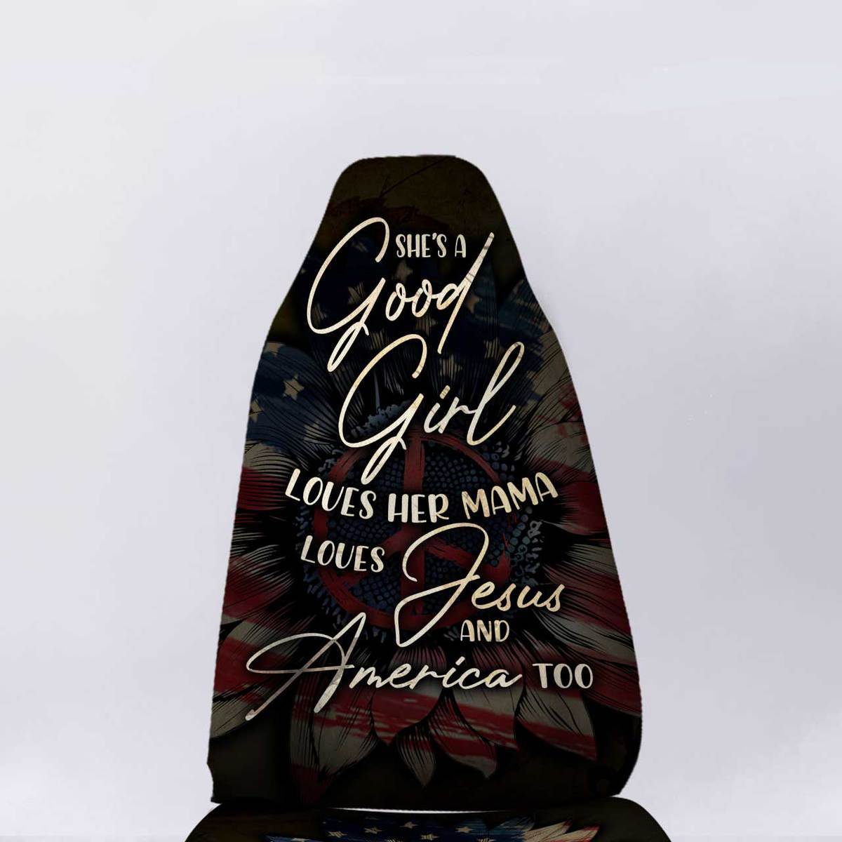 Us Flag Sunflower Car Seat Covers Custom Good Girl Car Accessories - Gearcarcover - 5