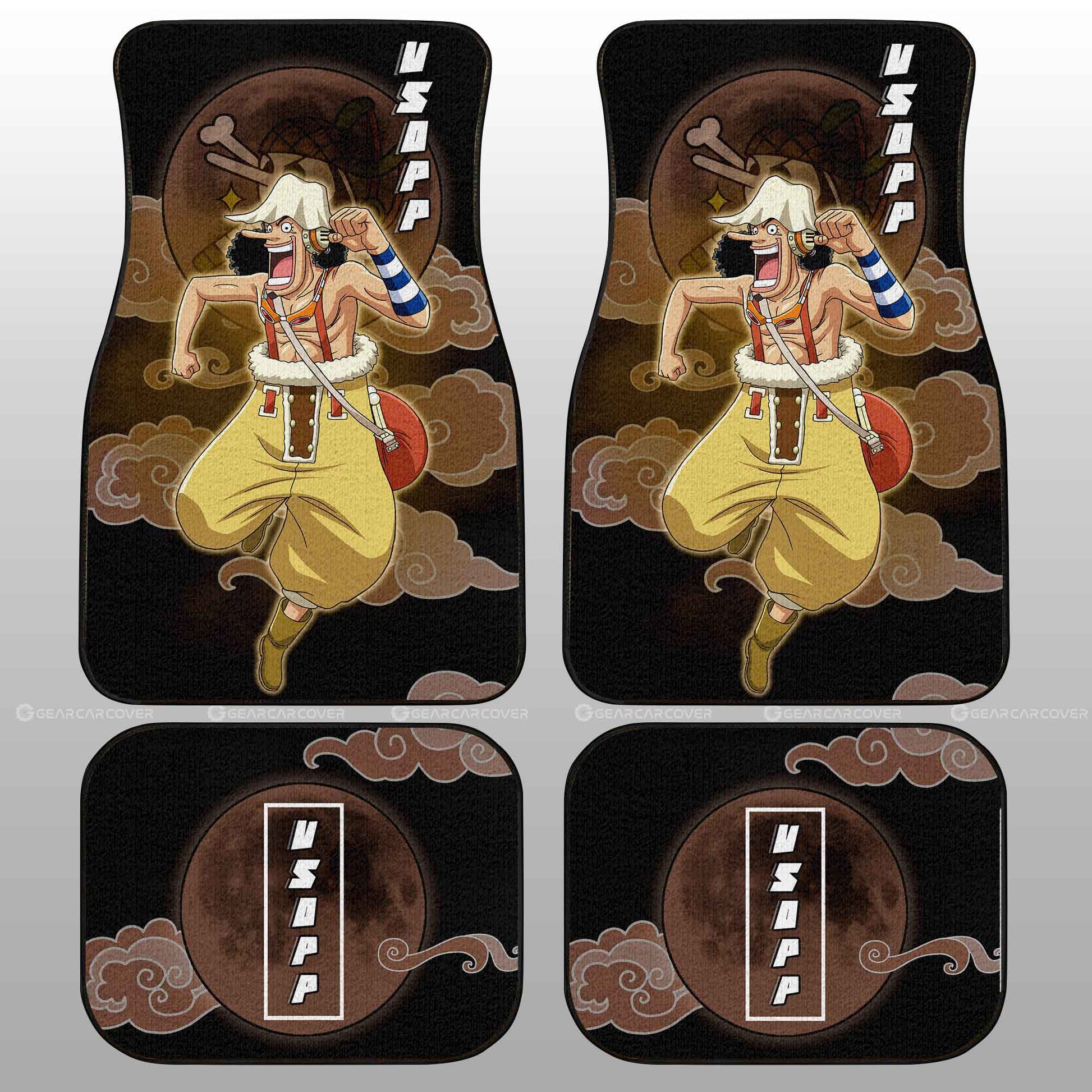 Usopp Car Floor Mats Custom Anime One Piece Car Accessories For Anime Fans - Gearcarcover - 2