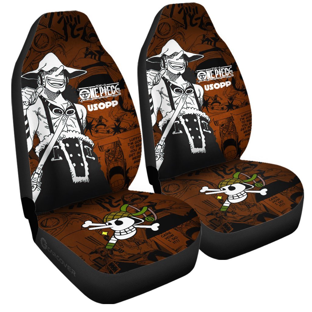 Usopp Car Seat Covers Custom Anime Mix Manga One Piece Car Interior Accessories - Gearcarcover - 3