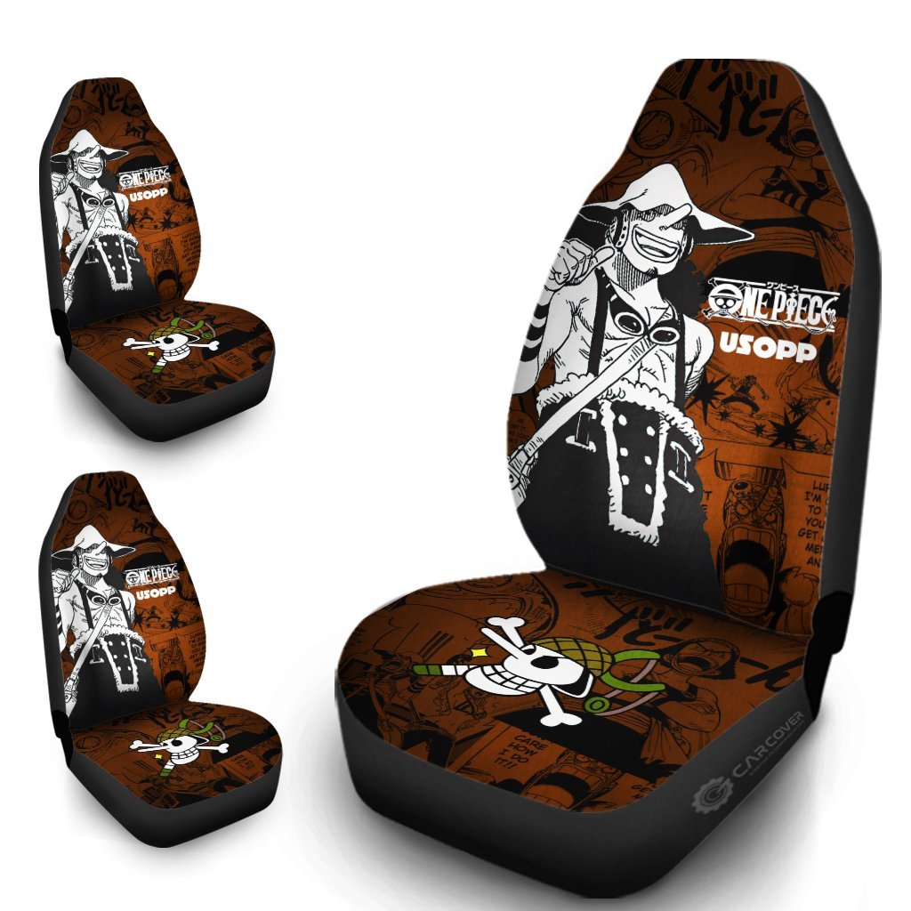 Usopp Car Seat Covers Custom Anime Mix Manga One Piece Car Interior Accessories - Gearcarcover - 4