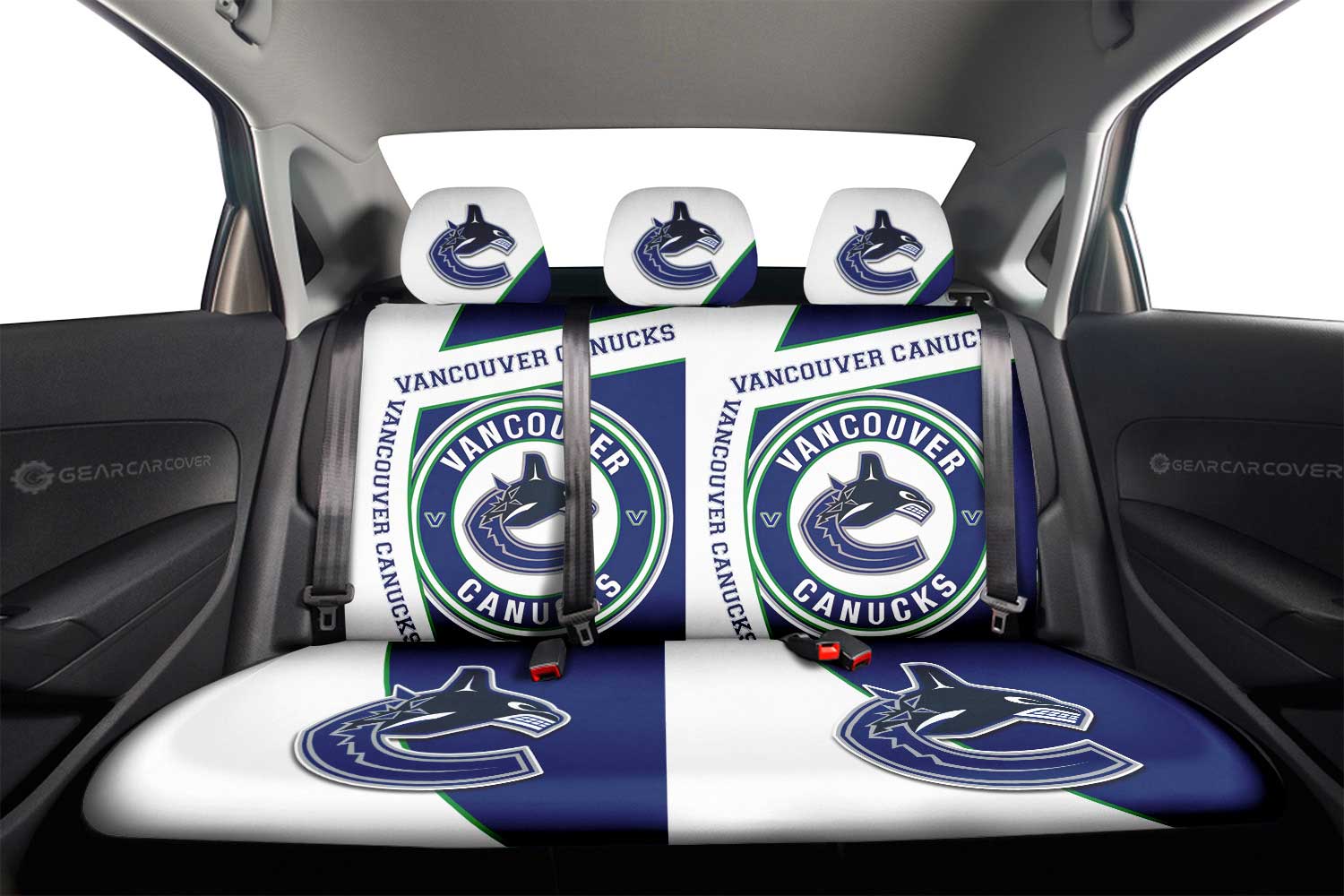 Vancouver Canucks Car Back Seat Cover Custom Car Accessories For Fans - Gearcarcover - 2