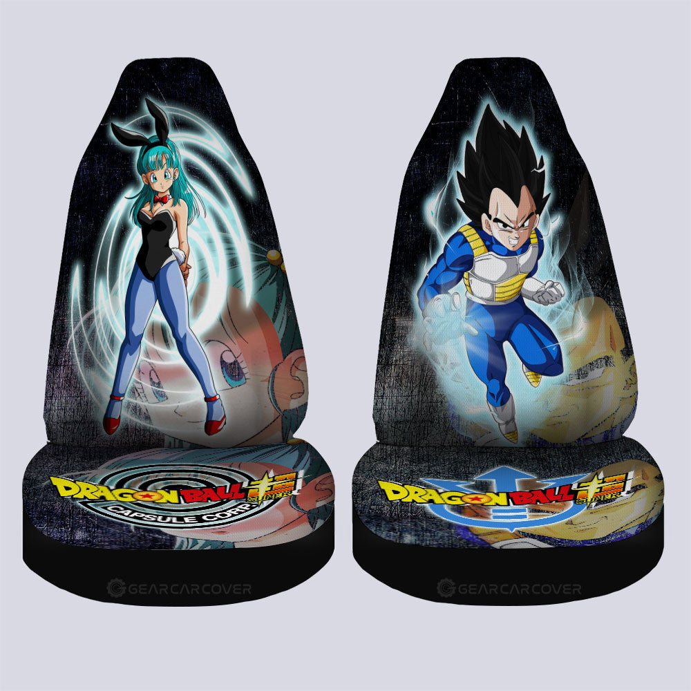 Vegeta And Bulma Car Seat Covers Custom Dragon Ball Anime Car Accessor