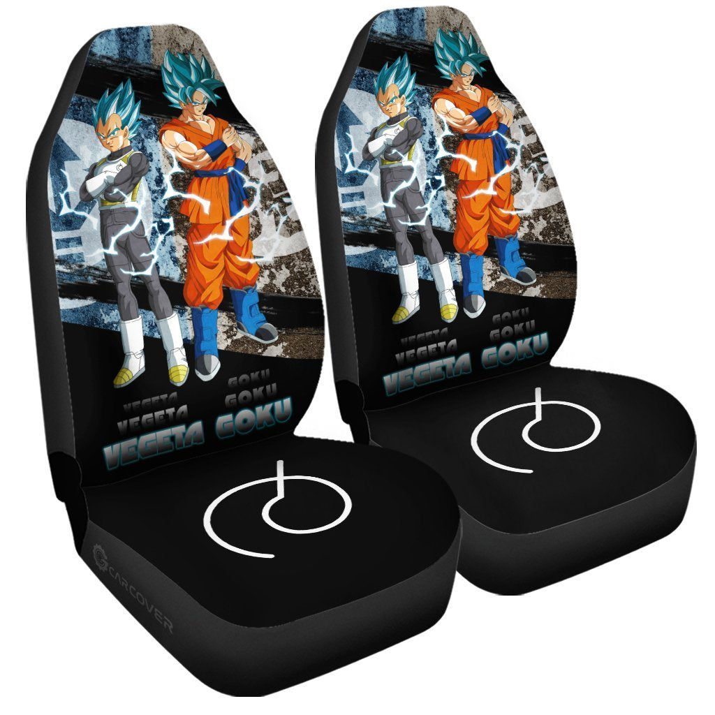 Vegeta And Goku Blue Car Seat Covers Custom Anime Dragon Ball Car Interior Accessories - Gearcarcover - 3