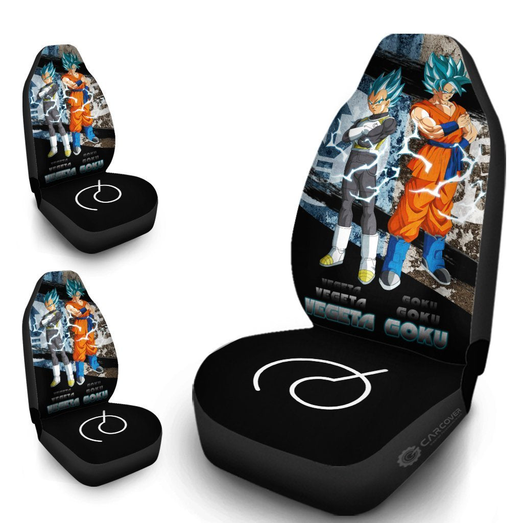 Vegeta And Goku Blue Car Seat Covers Custom Anime Dragon Ball Car Interior Accessories - Gearcarcover - 4