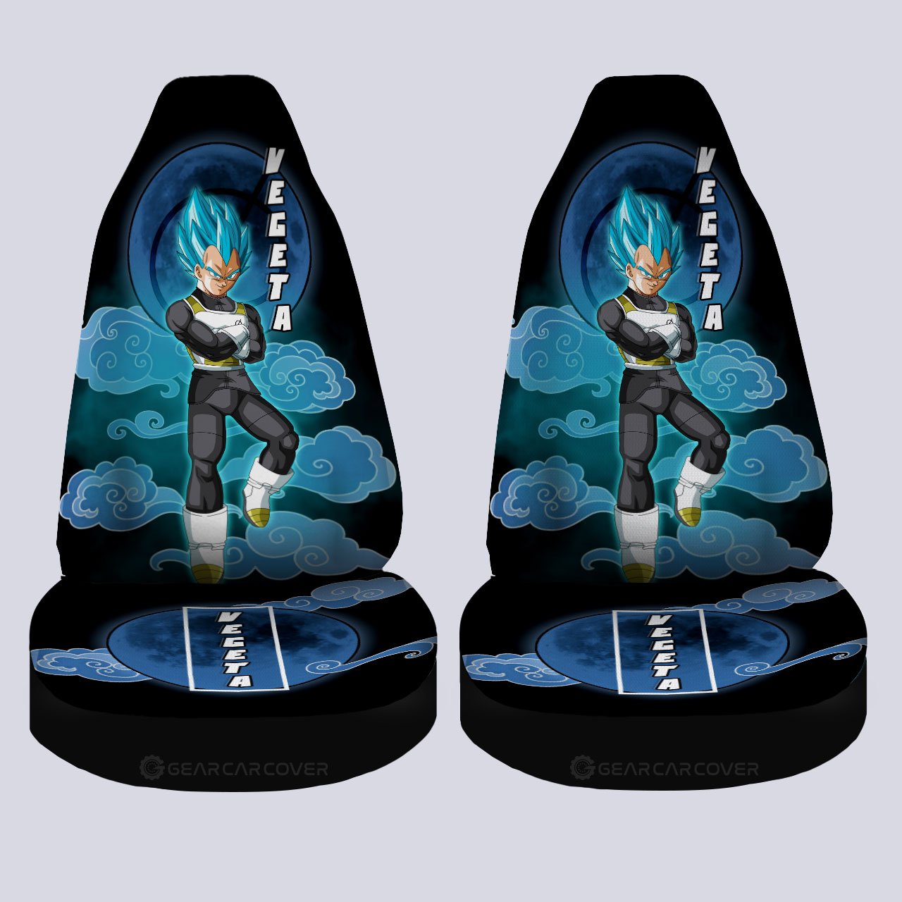 Vegeta Blue Car Seat Covers Custom Dragon Ball Anime Car Accessories - Gearcarcover - 4
