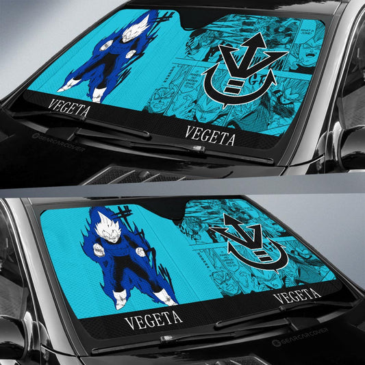 Vegeta Car Sunshade Custom Dragon Ball Anime Manga Color Blue - Gearcarcover - 2