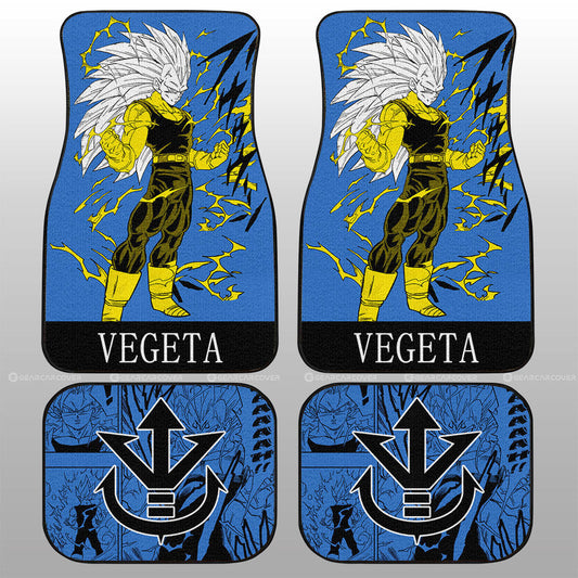 Vegeta SSJ Car Floor Mats Custom Dragon Ball Anime Manga Color Style - Gearcarcover - 2
