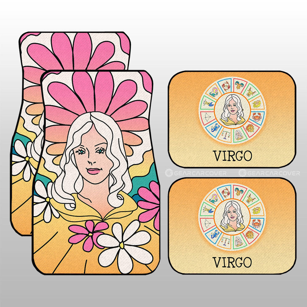 Virgo Colorful Car Floor Mats Custom Zodiac Car Accessories - Gearcarcover - 3