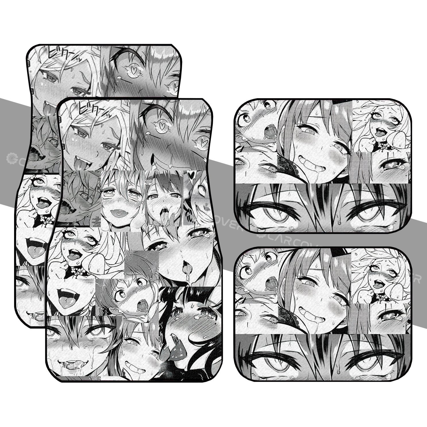 Waifu Ahegao Anime Girls Car Floor Mats Custom Interior Accessories - Gearcarcover - 1