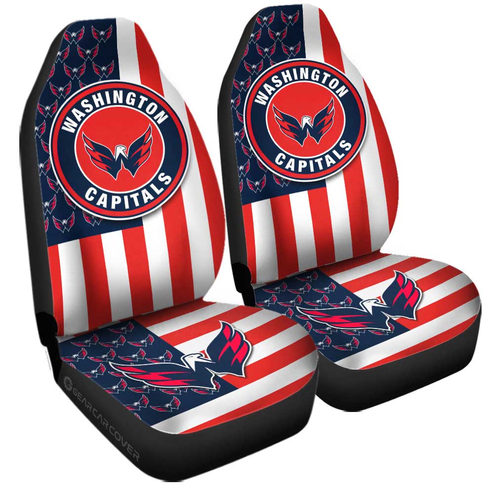 Washington Capitals Car Seat Covers Custom US Flag Style - Gearcarcover - 3