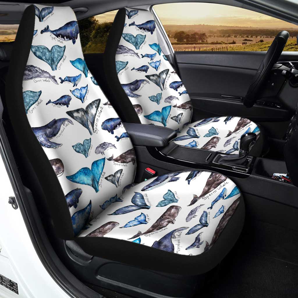 Watercolor Whale Tails Car Seat Covers - Gearcarcover - 2