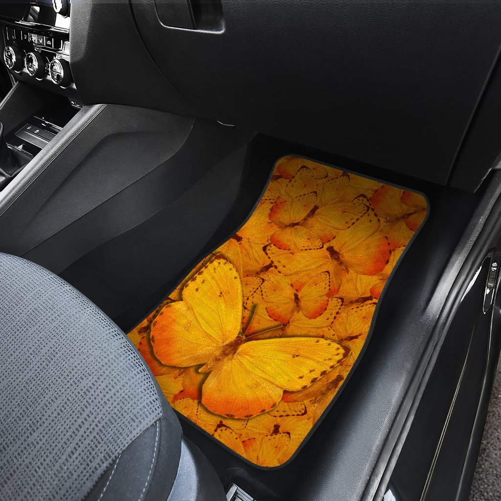 Yellow Butterfly Car Floor Mats Custom Butterfly Car Accessories - Gearcarcover - 4