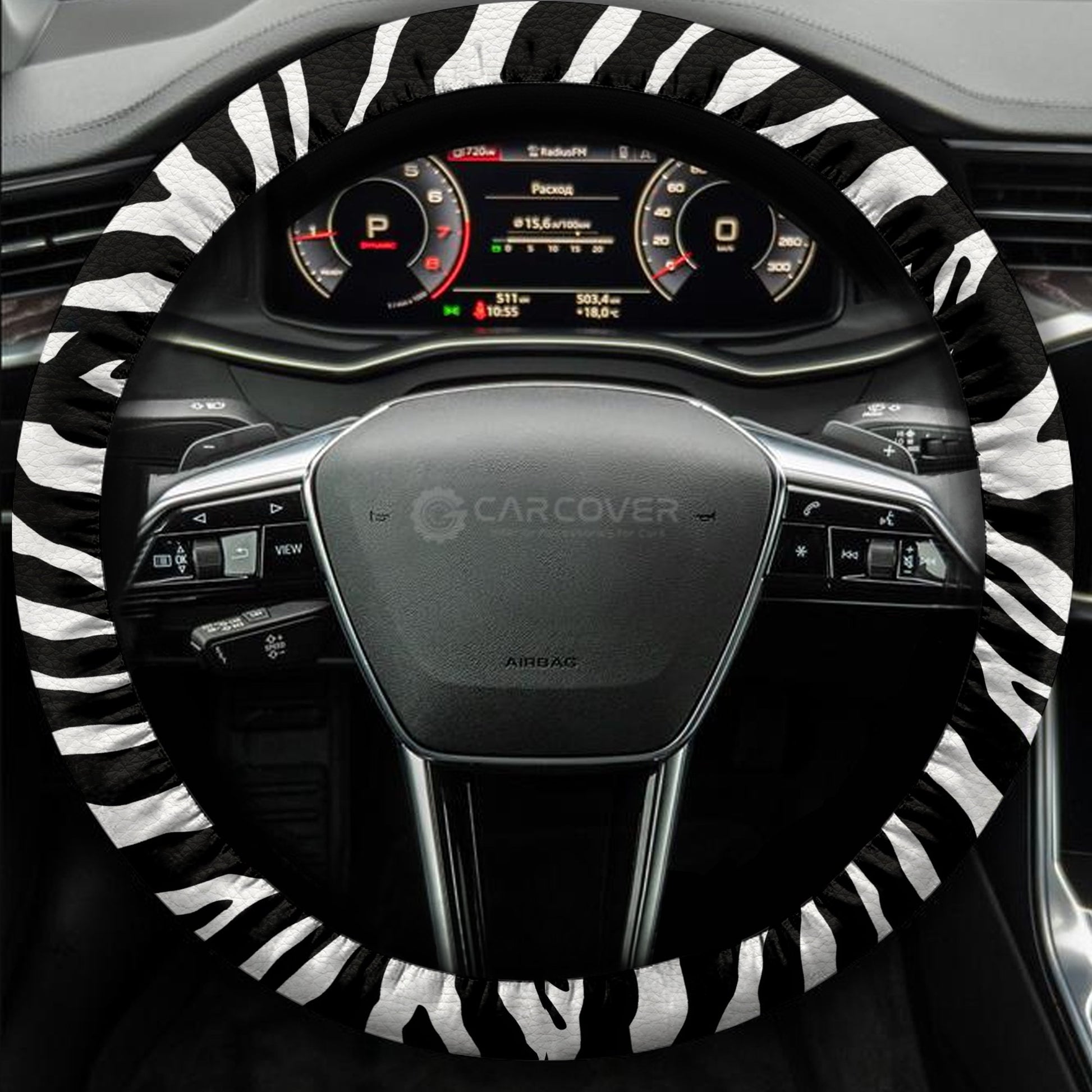 Zebra Steering Wheel Cover Custom Animal Skin Printed Car Interior Accessories - Gearcarcover - 4