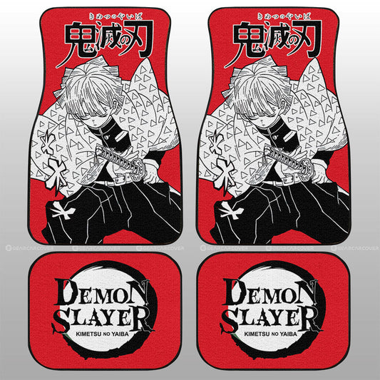 Zenitsu Agatsuma Car Floor Mats Custom Demon Slayer Anime Car Accessories Manga Style For Fans - Gearcarcover - 2