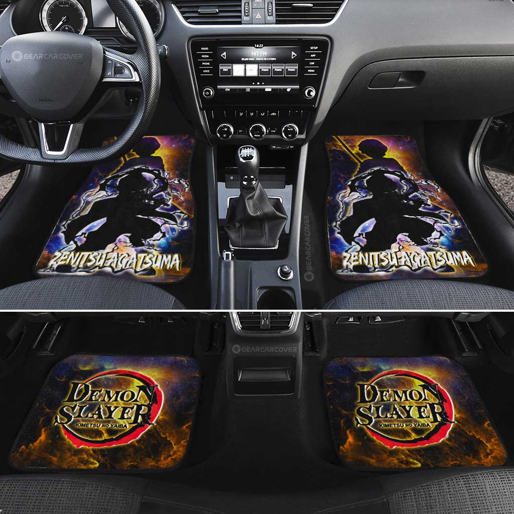 Zenitsu Car Floor Mats Custom Demon Slayer Anime Silhouette Style - Gearcarcover - 2