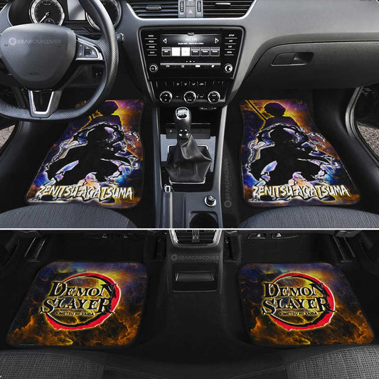 Zenitsu Car Floor Mats Custom Demon Slayer Anime Silhouette Style - Gearcarcover - 2
