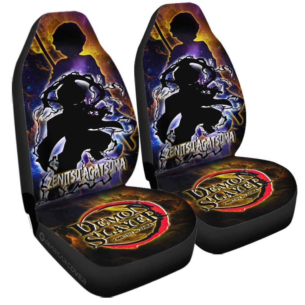 Zenitsu Car Seat Covers Custom Demon Slayer Anime Silhouette Style - Gearcarcover - 3