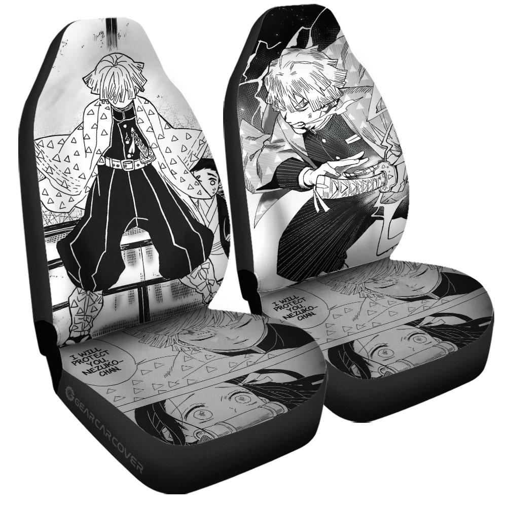 Zenitsu Car Seat Covers Custom Kimetsu No Yaiba Manga Car Accessories - Gearcarcover - 3