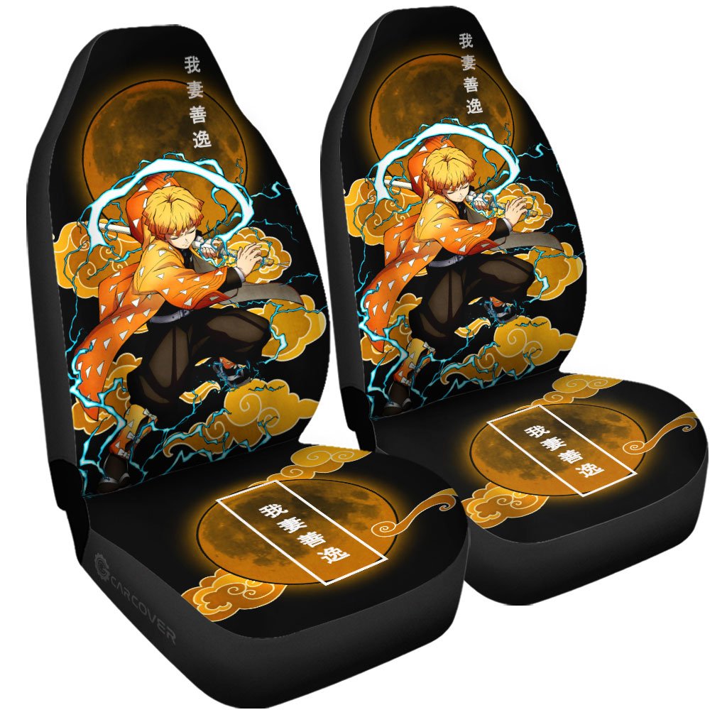 Zenitsu Thunder Breathing Car Seat Covers Custom Anime Demon Slayer Car Accessories - Gearcarcover - 3