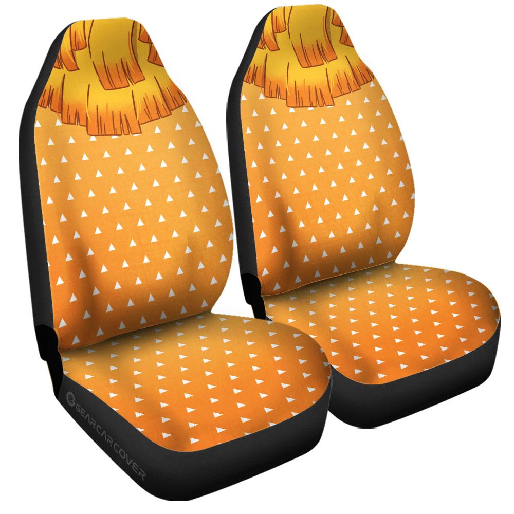 Zenitsu Uniform Car Seat Covers Custom Hairstyle Demon Slayer Anime Car Interior Accessories - Gearcarcover - 3