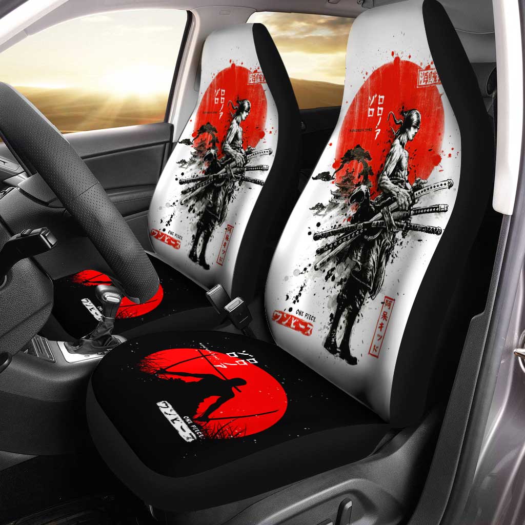 Zoro Car Seat Covers Samurai Warriors Custom One Piece Anime Car Acces