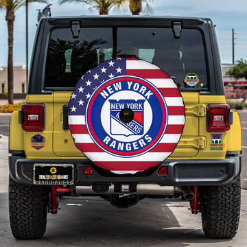 New York Rangers Spare Tire Covers With Camera Hole Custom US Flag Style
