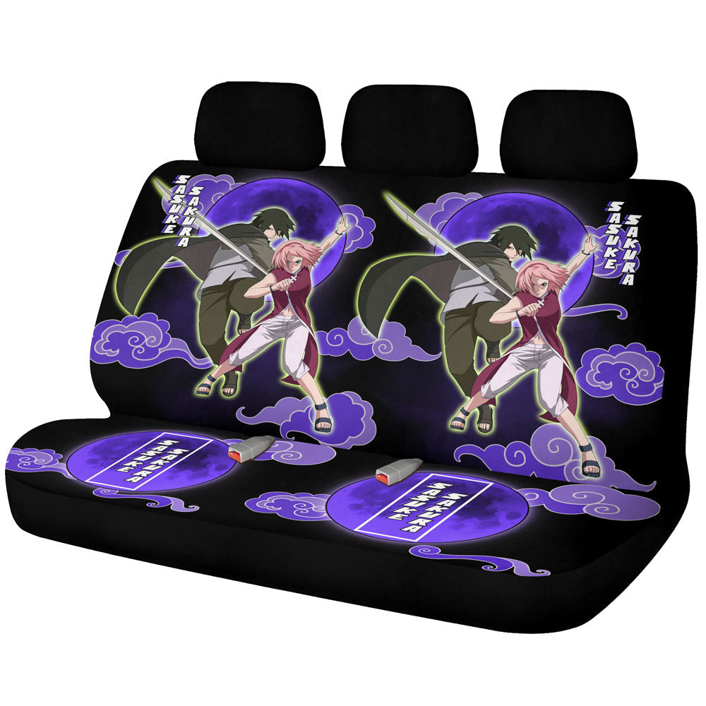 Adult Sakura And Sasuke Car Back Seat Covers Custom Anime - Gearcarcover - 1