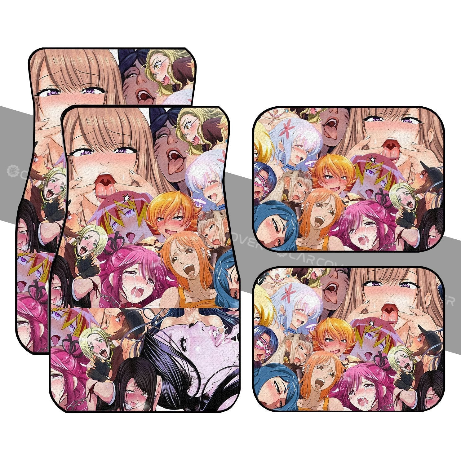 Ahegao Car Floor Mats Custom Pattern Car Interior Accessories - Gearcarcover - 1