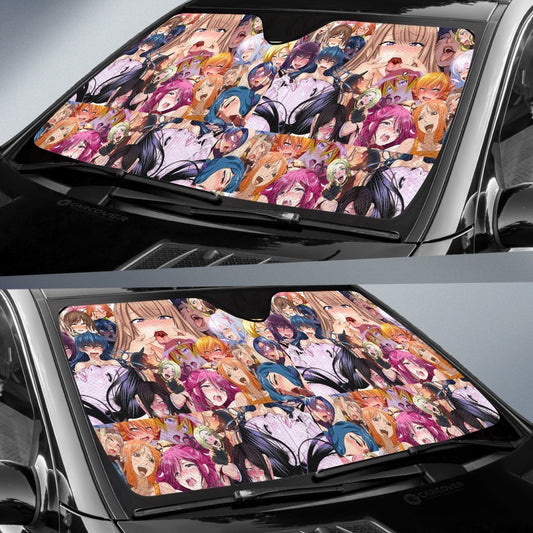 Ahegao Car Sunshade Custom Anime Car Interior Accessories - Gearcarcover - 2