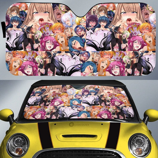 Ahegao Car Sunshade Custom Anime Car Interior Accessories - Gearcarcover - 1