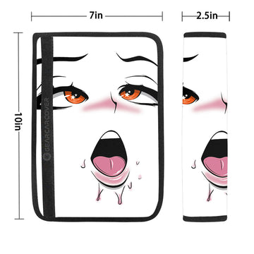 Ahegao Face Seat Belt Covers Custom Ahegao Car Accessories - Gearcarcover - 1