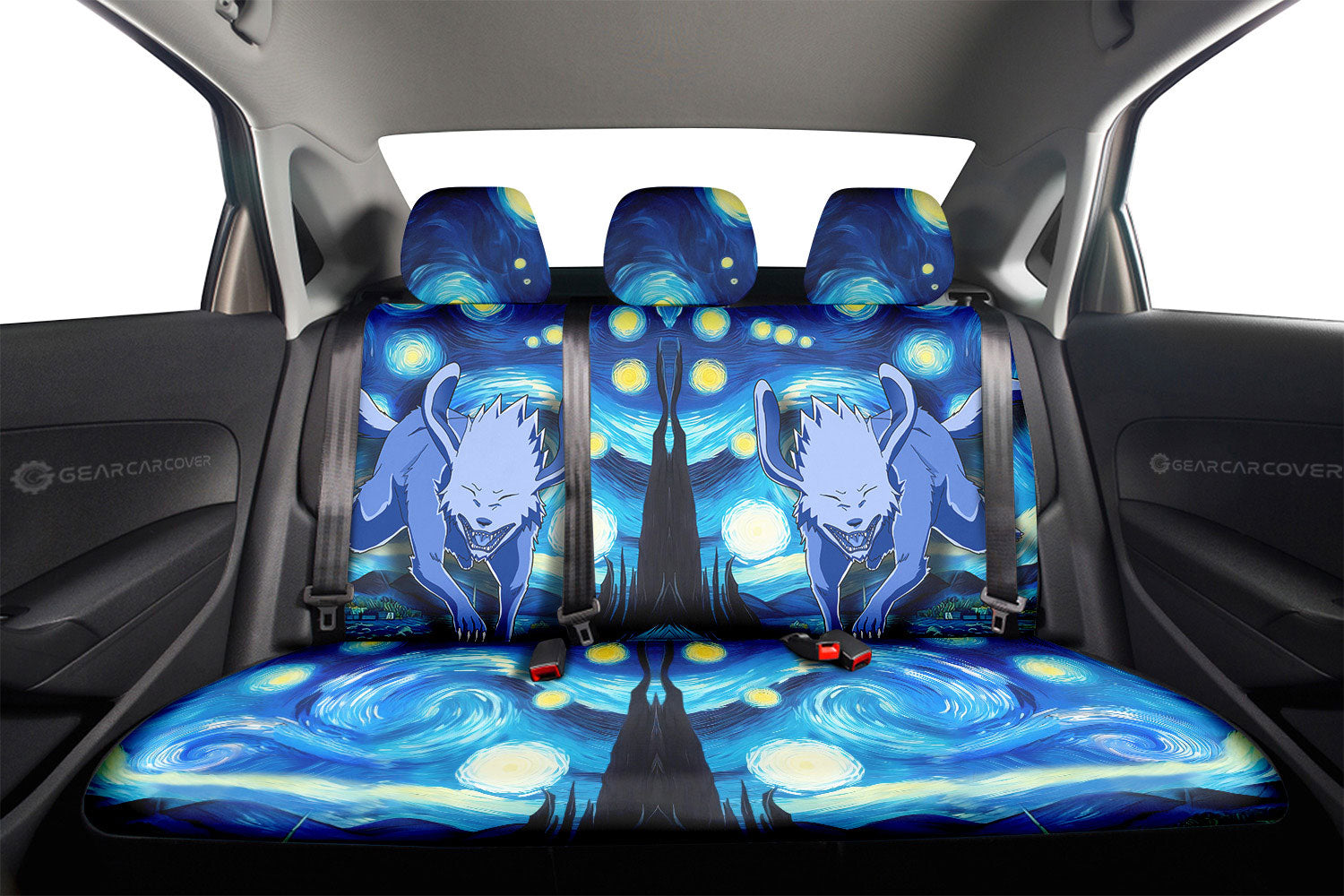 Akamaru Car Back Seat Covers Custom Starry Night Styles - Gearcarcover - 2