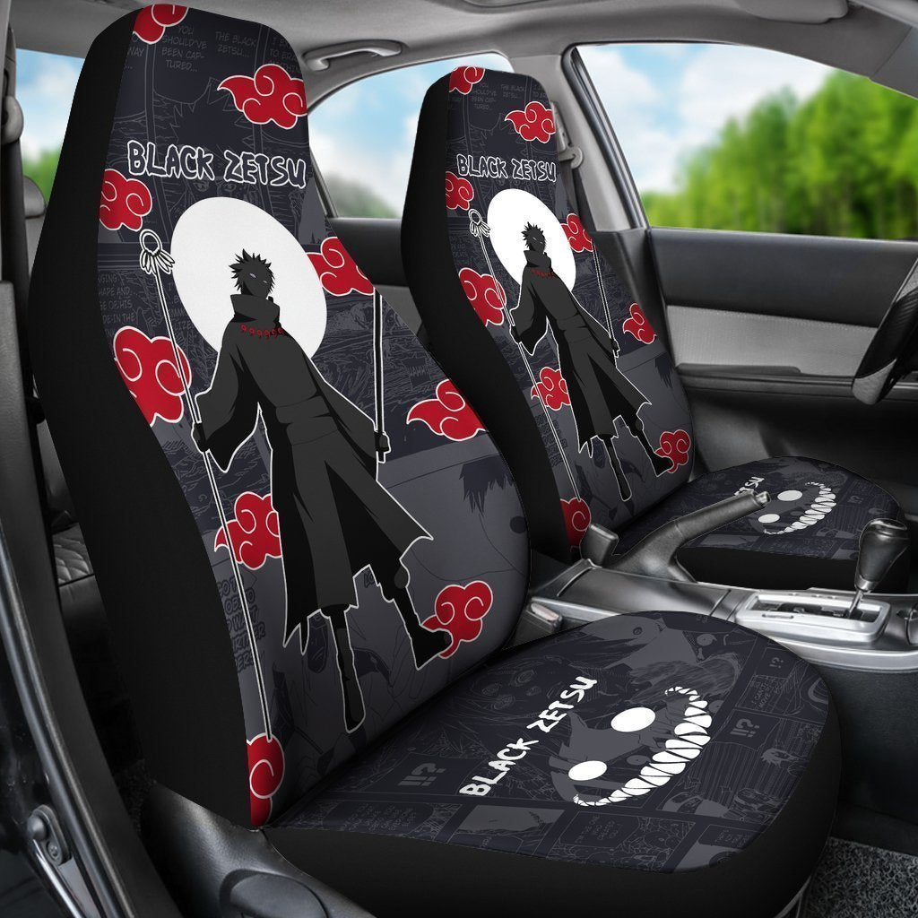 Akatsuki Black Zetsu Car Seat Covers Custom Anime Car Interior Accessories - Gearcarcover - 3