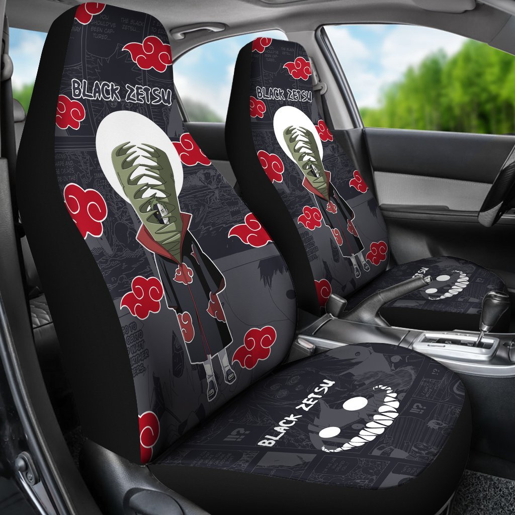Akatsuki Black Zetsu Car Seat Covers Custom Anime Car Interior Accessories - Gearcarcover - 3